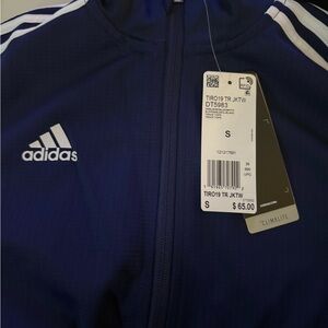 adidas Tiro 19 Navy Blue Track Jacket with White Stripes